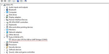 Список устройств Windows CP210x