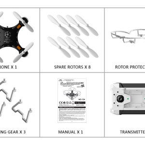 Мини квадрокоптер FQ777-124 Pocket Drone комплектация