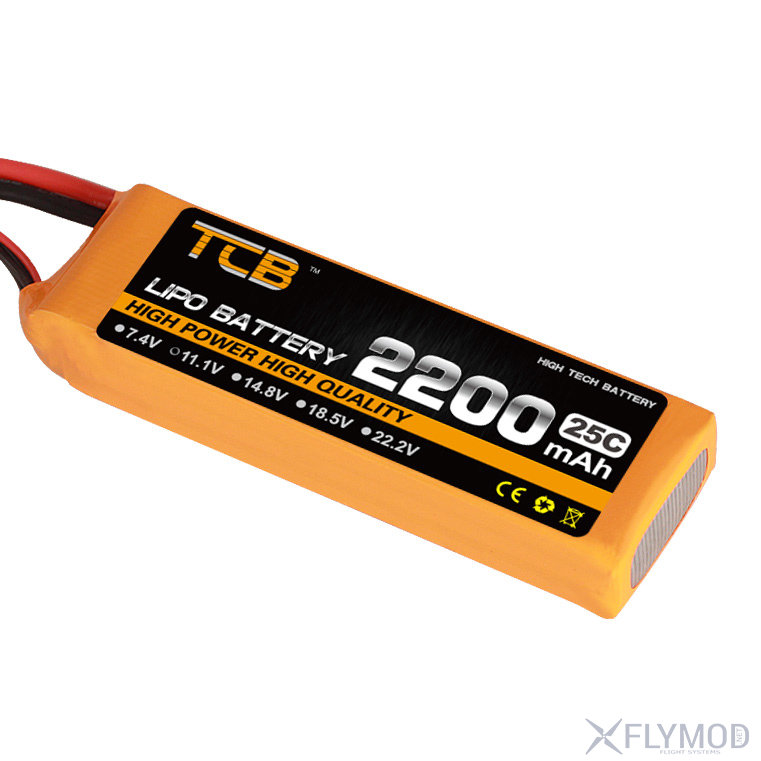 Аккумулятор LiPo TCB 3S 11 1В 2200MAH 25C  Разъем T Plug xt60