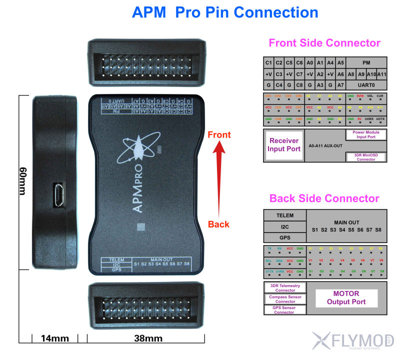 Контроллер полета APM Pro Мини версия схема