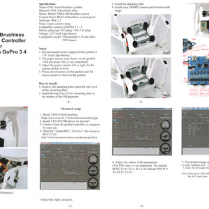 Легковесный 2-х осевой подвес камеры для стабилизации видео  GoPro 3 4 инструкция пользователя и подключение