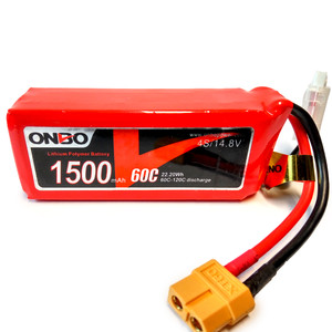 Аккумулятор LiPo ONBO 1500 mAh 4s 14 8V с большим током разряда 60C