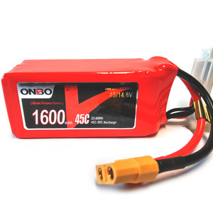 Аккумулятор LiPo ONBO 1600 mAh 4s 14 8V с током разряда 45C