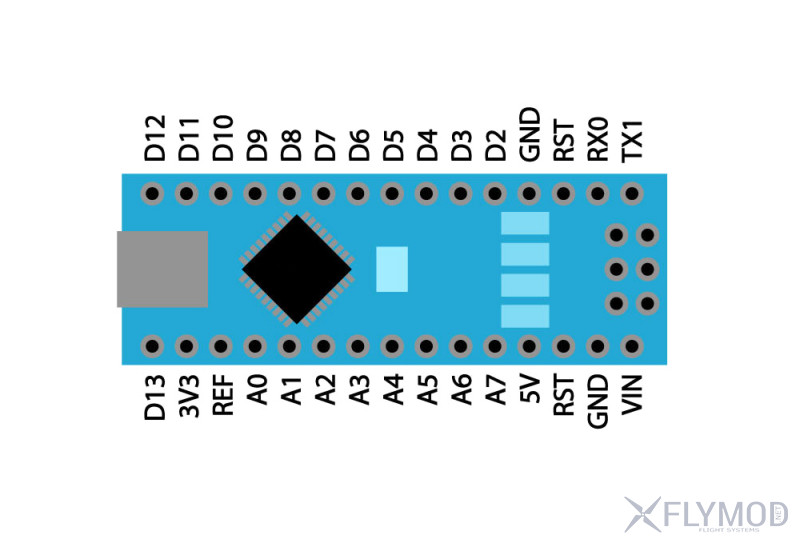 схема  Arduino Nano V3 0 контроллер ATmega328