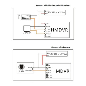 HMDVR пишущий видео регистратор для FPV  схема подключения к камере и передатчику