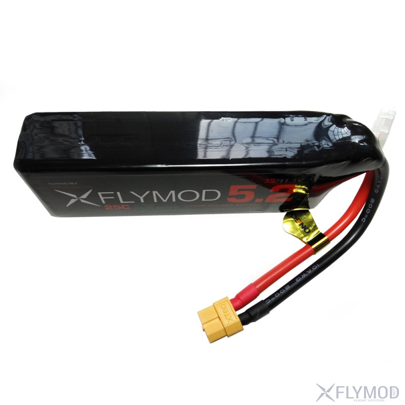 Аккумулятор LiPo Flymod 5200 mAh 3s 11 1V 25C  ONBO  вид сверху габариты и размер