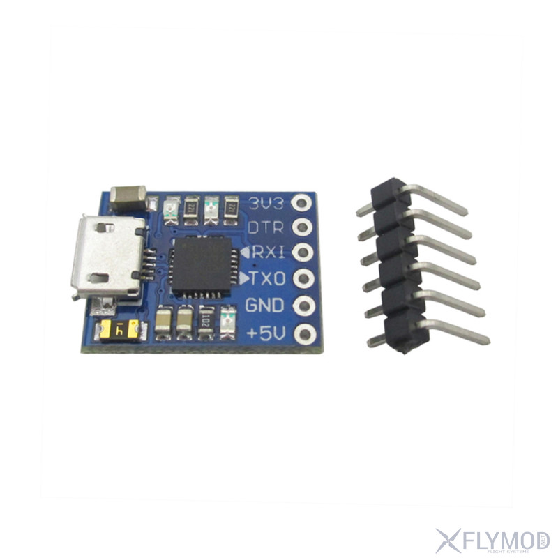 Конвертер серийного порта micro USB to TTL CP2102  разьемы и общий вид платы с микросхемами