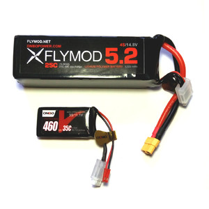 Аккумулятор LiPo Flymod 5200 mAh 4s 14 8V 25C  ONBO сравнение габариты с другим