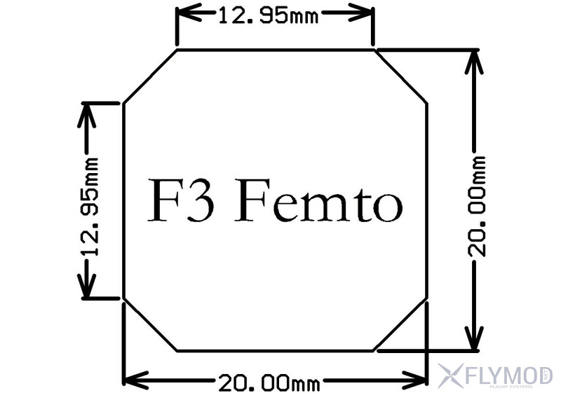 Контроллер полета EMAX F3 Femto для без коллекторных моторов и микро квадрокоптеров габариты и размеры