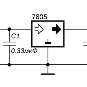 L7805cv микросхема понижающего стабилизатора напряжения на 5 Вольт
