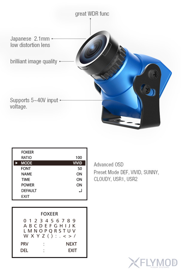 Камера для FPV Foxeer Arrow Mini Sony SUPER HAD II CCD 600TVL Линза 2 1мм