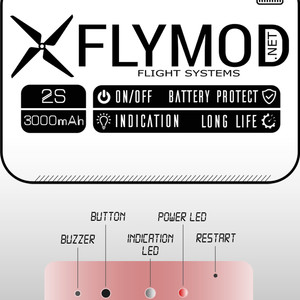 flymod battery accum 2s 3400 mah аккумулятор батарея батарейк очки очков шлем банка