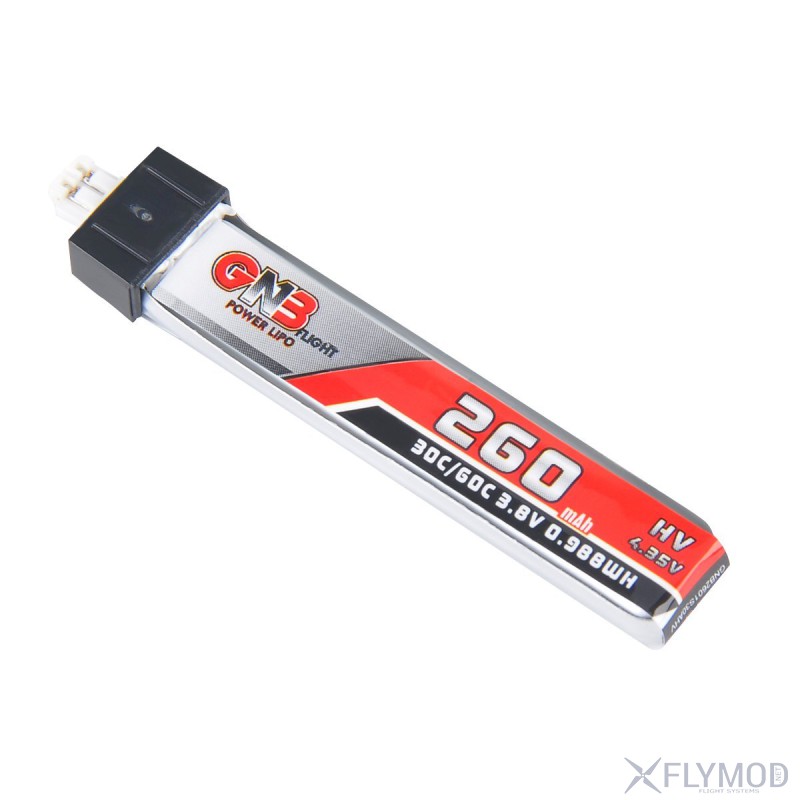 Аккумулятор gnb 260mah 3 8v 1s 30c lipo батарея банка accum battery ph2 0 gaoneng tiny whoop
