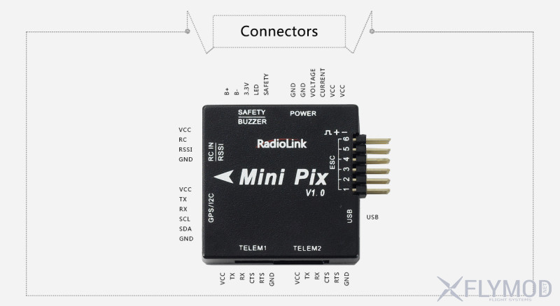 Контроллер полета полетный radiolink mini pix module apm апм радиолинк