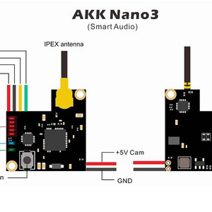 Видео передатчик akk nano 3 25 200mw 5 8ghz на 48 каналов akk nano3 smart audio