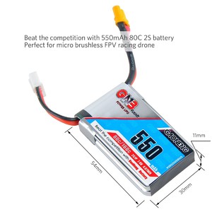 high energy gnb 550mah 7 4v 80c 503048 battery mini c battery аккумулятор батарея ячейка мини power энергия xt30
