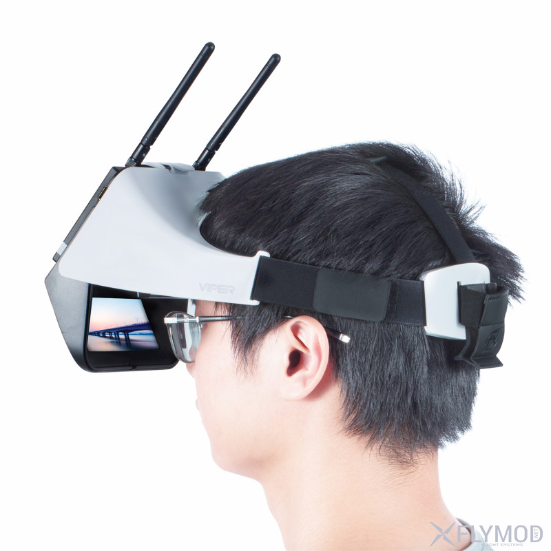 Видео шлем fxt viper v2 5 8ghz 40ch diversity для fpv полетов goggles очки