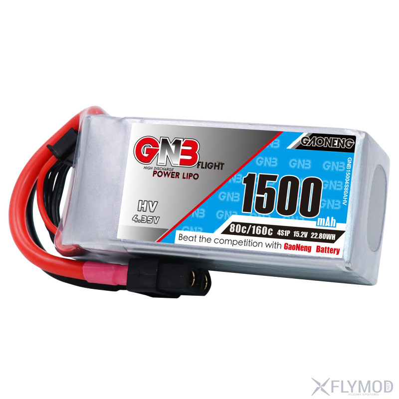 Аккумулятор gnb 1500mah 4s 15 2v 80c hv high voltage battery lihv