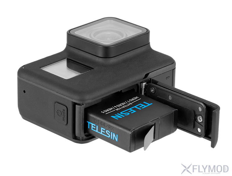 Аккумулятор telesin 1220mah 3 85v li-ion для экшн камер gopro here 5  6  7 батарея