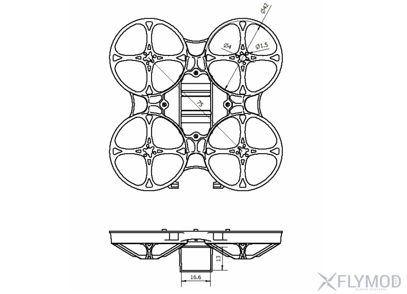 Пластиковая рама V3 75мм для Happymodel Mobula7 part upgrade 75mm v3 brushless tiny whoop frame kit for rc drone
