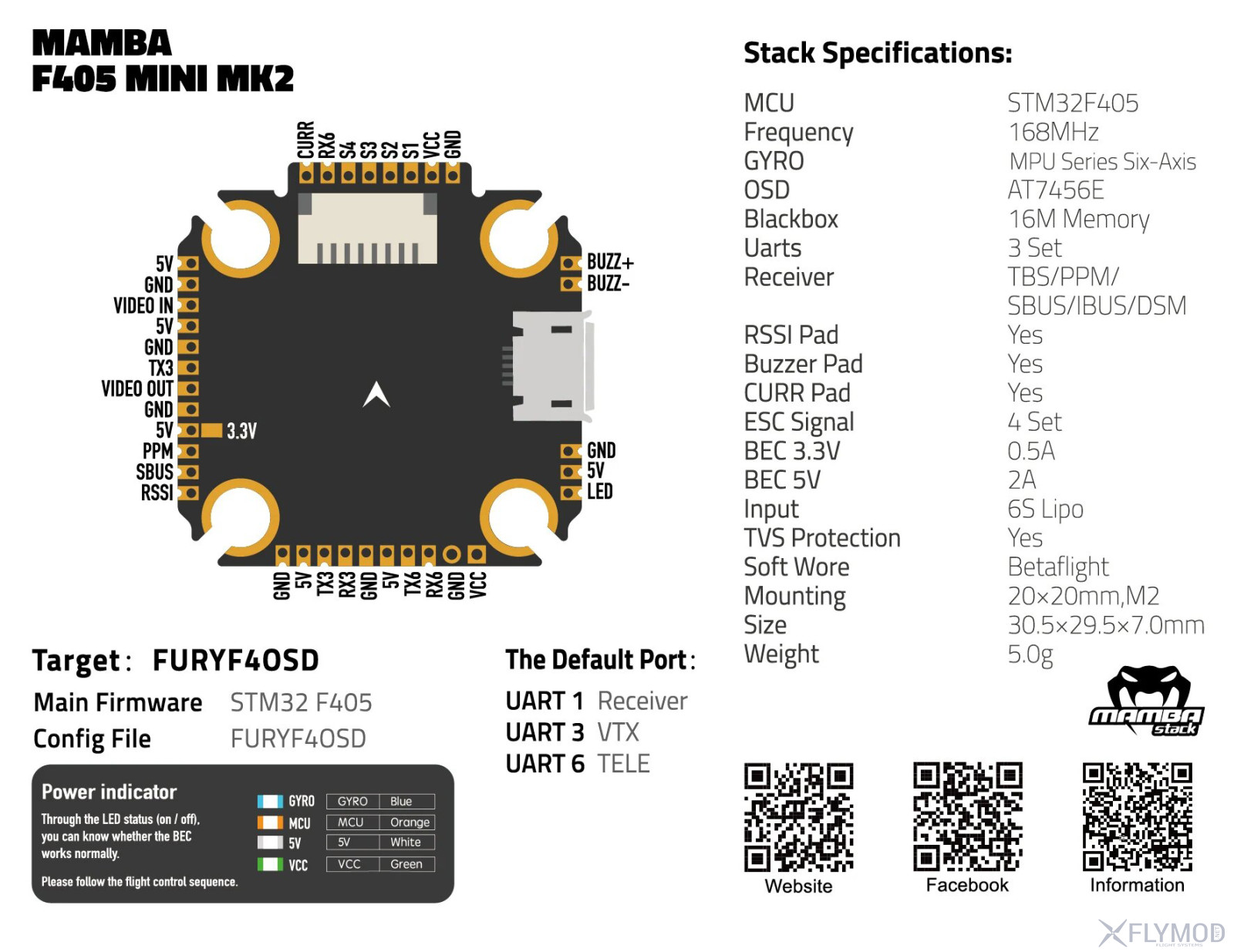 Mamba f405 mk2 схема подключения