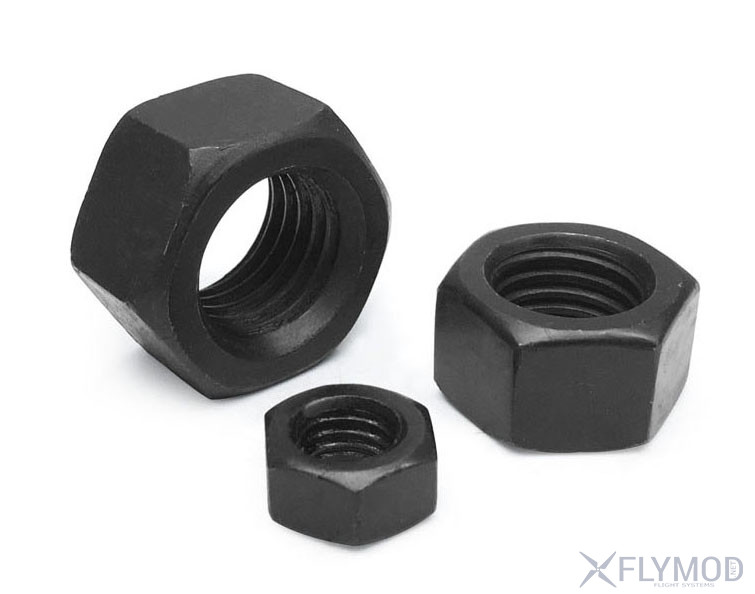 black steel hexagonal nut Стальные гайки шестигранные М3 черные