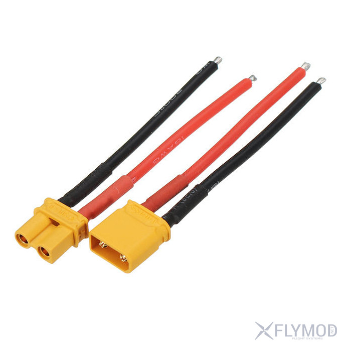 amass xt30u plug with wire 18awg silicone wire Коннектор xt30 с кабелем