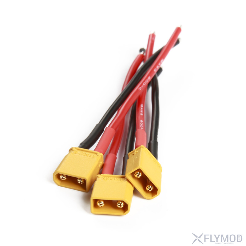 amass xt30u plug with wire 18awg silicone wire Коннектор xt30 с кабелем