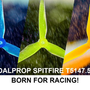 Пропеллеры dalprop spitfire t5147 5 3 лопастные  2 пары cw ccw 5147