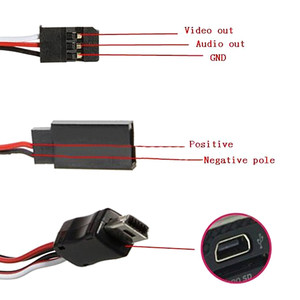 video output 5v dc power bec input cable fpv кабель для gopro hero 3 4 с питанием  mini usb в av