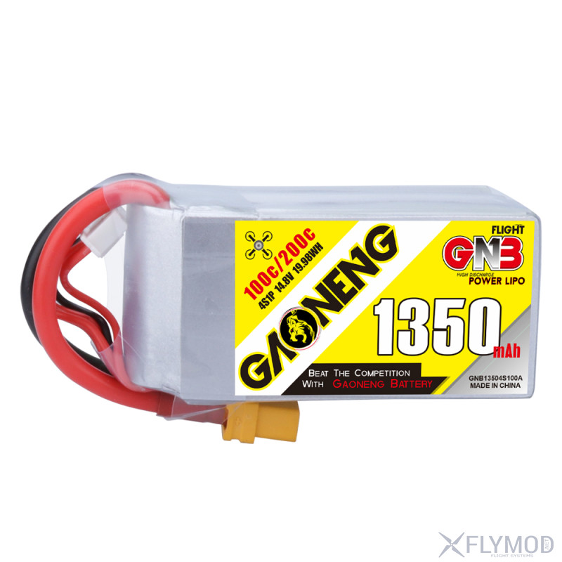 Аккумулятор gnb 1350mah 4s 14 8v 100c lipo gaoneng