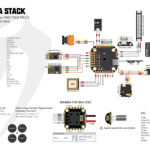 Полётный стек Diatone mamba stack  basic f405 mini mk3 5 40a 6s 8bit wiring scheme diagram