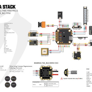 Полётный стек Diatone mamba stack  basic f405 mini mk3 5 40a 6s 8bit wiring scheme diagram