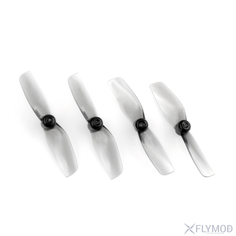 hq micro whoop prop 40mmx2 grey poly carbonate-1mm shaft Пропеллеры hqprop 40мм grey 2 лопасти 1 0мм 2 пары