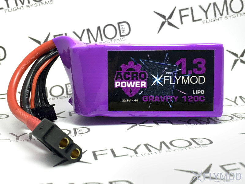 Аккумулятор acro power gravity flymod 1300mah 6s 22 2v 120c battery