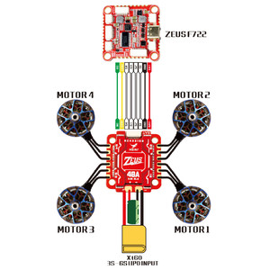 Регулятор скорости 4 в 1 hglrc zeus 48a blheli_s 3-6s lipo esc швидкост  схема wiring