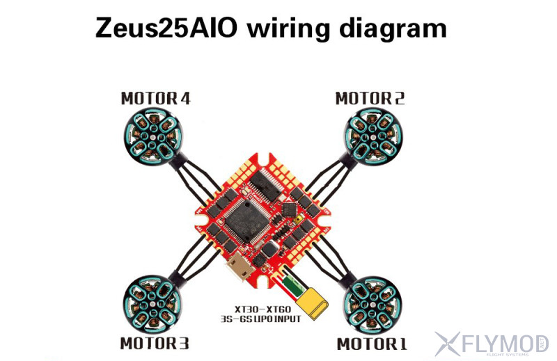hglrc zeus25 aio 3-6s f722 flight controller 25a bl32 4in1 esc Контроллер полёта полетный схема wiring diagram