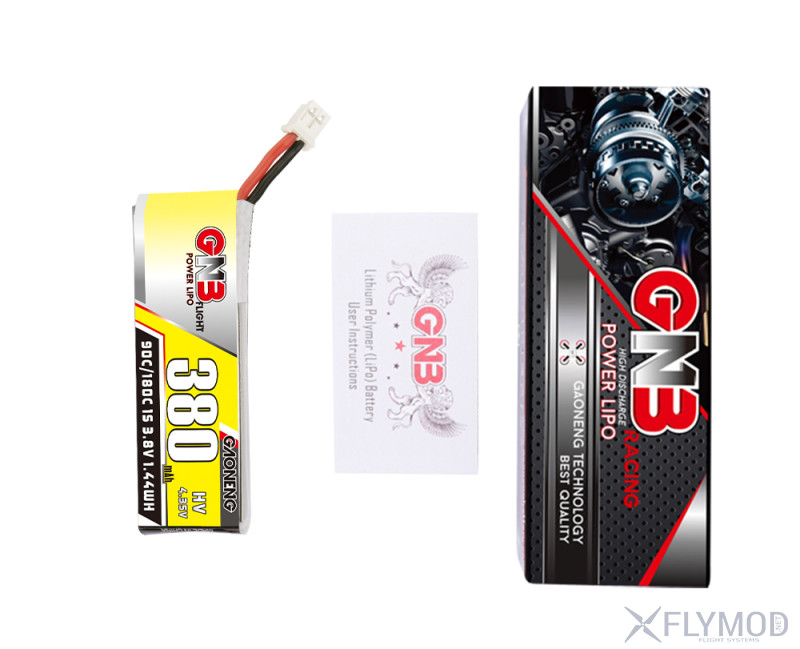 Аккумулятор gnb 380mah 1s 3 8v 90c hv lipo ph2 0 battery