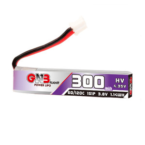 Аккумулятор gnb 300mah 1s 3 8v 60c hv lipo ph2 0 battery
