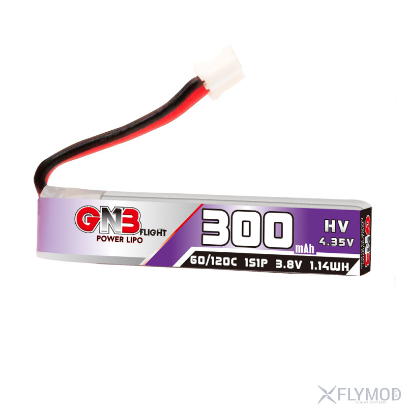 Аккумулятор gnb 300mah 1s 3 8v 60c hv lipo ph2 0 battery