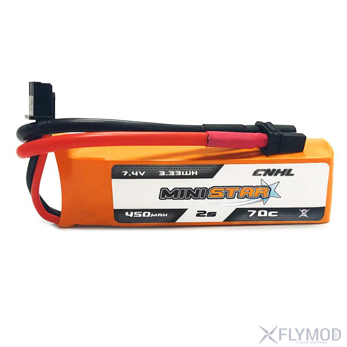 Аккумулятор cnhl ministar 450mah 2s 7 4v 70c xt30 батарея батка lipo