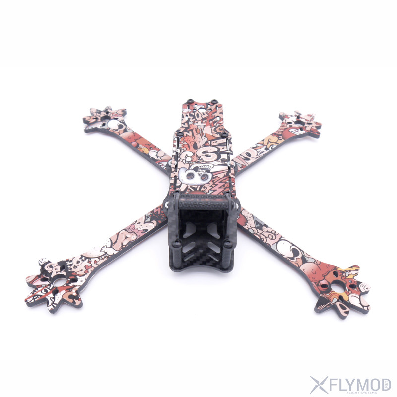 Карбоновая рама venom 5 235мм wheelbase x style split 4mm arm frame kit carbon fiber with sticker for rc drone fpv racing
