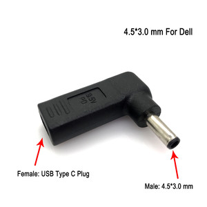 Угловой переходник USB Type-C Female to DC [DC 4.5x3.0мм. DELL. 19.5V 65W 3A]