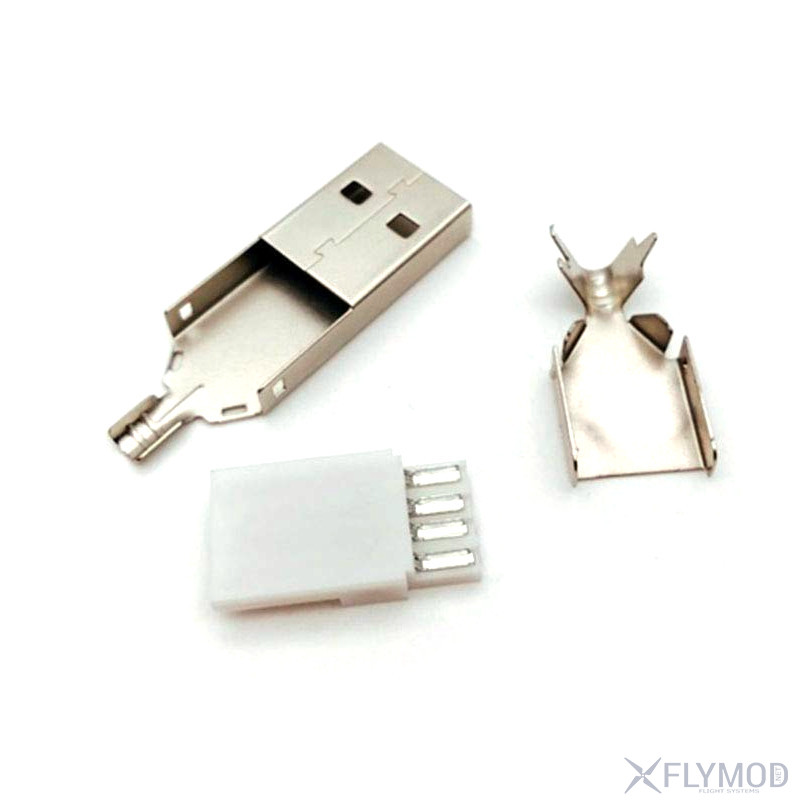 Разъем USB2 0 штекер  папа  для обжима на кабель