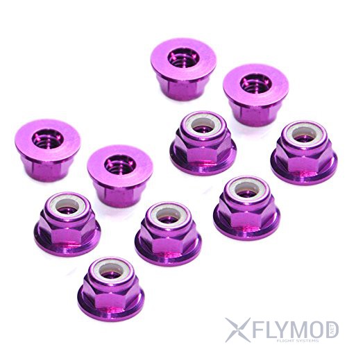 m3 self-locking nylon nut aluminum alloy multicolor hex Гайки алюминиевые шестигранные М3 с нейлоновым фиксатором  Цветные 10шт самозатягивающиеся