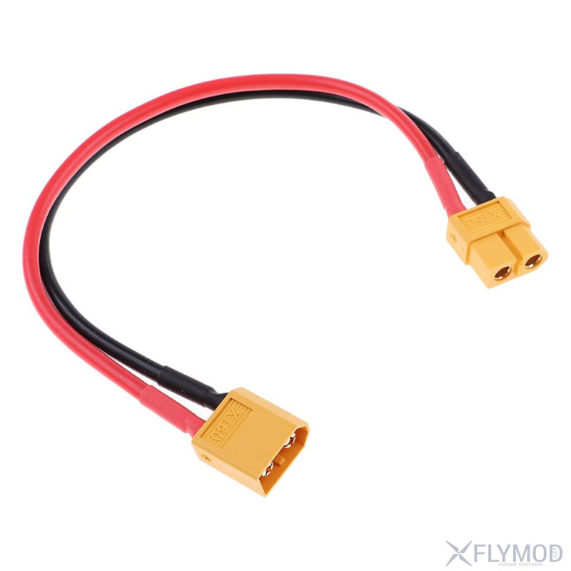 Переходник xt60 female - xt30 male c кабелем адаптер xt60h AMASS  to Adapter 16AWG Silicone Cable