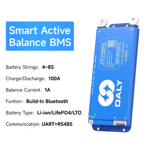 Контролер заряду акумулятора DALY Smart BMS 100Balance 40-200A 4-24S Li-ion LiFePO4 Bluetooth