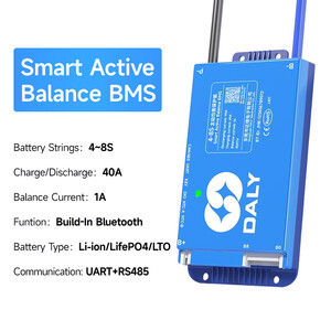 Контролер заряду акумулятора DALY Smart BMS 100Balance 40-200A 4-24S Li-ion LiFePO4 Bluetooth