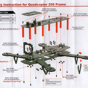 Инструкция по сборке  ZMR250 Стекловолокно  Рама для квадрокоптера и FPV полетов