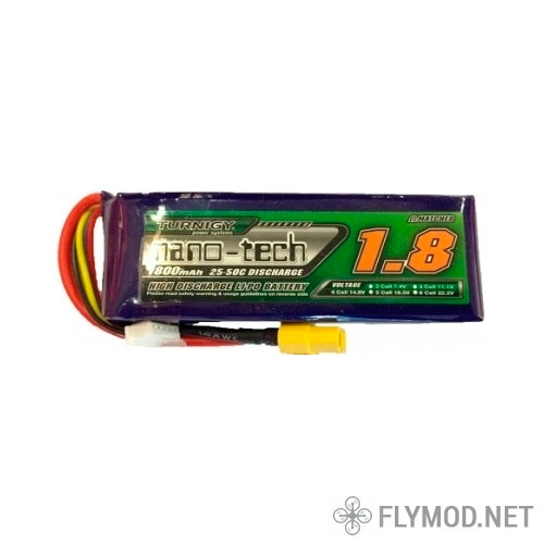 Аккумулятор Turnigy nano-tech 1800mah 4S 25 50C LiPo